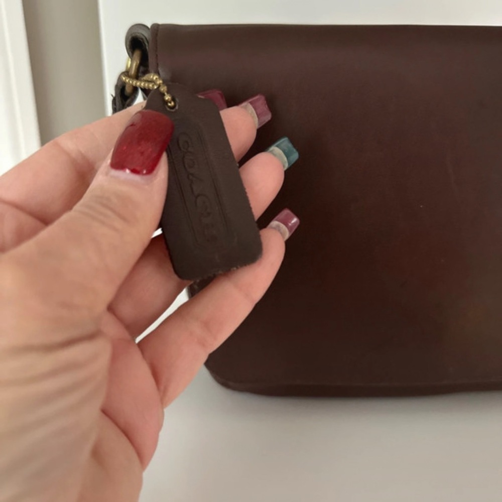 Coach Dark Brown Leather Messenger Bag - Picture 2 of 7